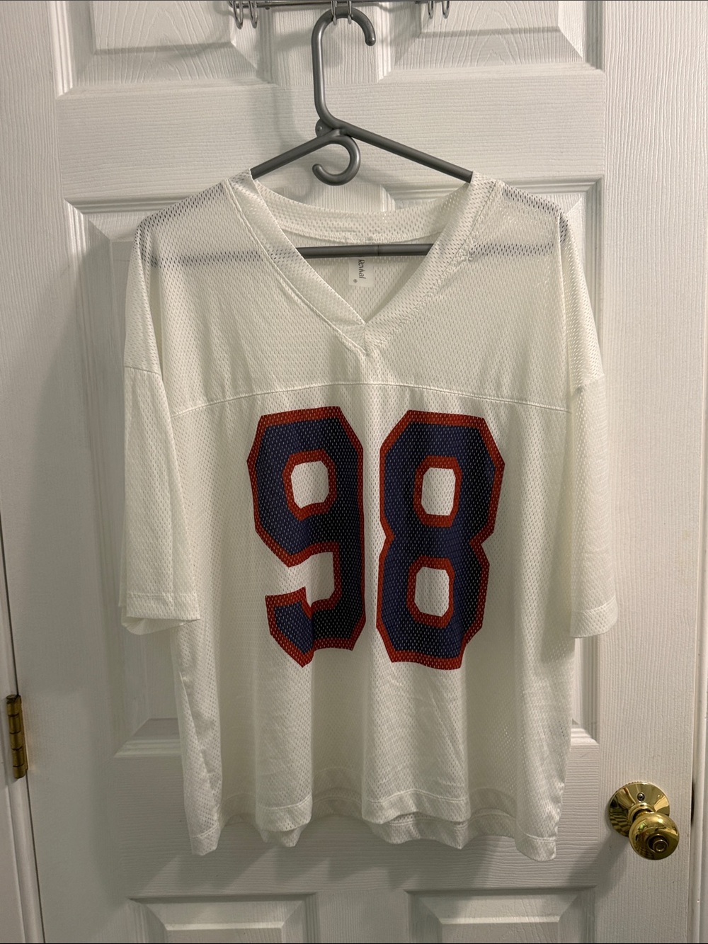 AS Revival White Mesh Short-Sleeve Jersey Tee with Red & Blue '98'
